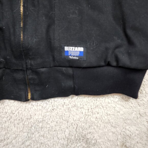 Walls Blizzard Pruf Black Quilted Lined Hooded Jacket Size XL Reg VTG Vintage US - Picture 3 of 7